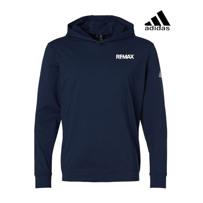 Navy hoodie with RE/MAX and Adidas logos on a white background