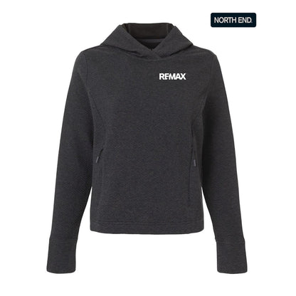 Dark gray hoodie with 'REMAX' logo on a white background