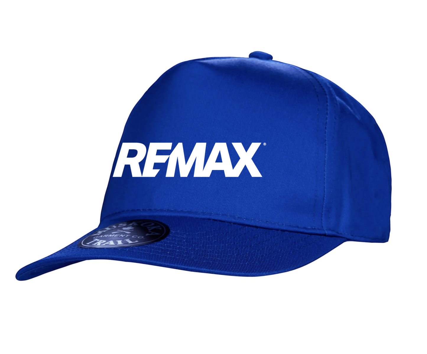 Blue cap with REMAX logo on a white background