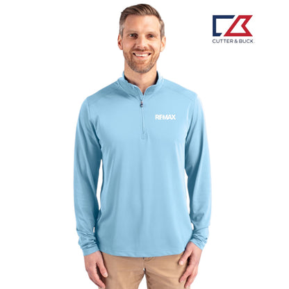 Cutter & Buck Virtue Recycled Featherlight Pique Mens Quarter Zip Pullover - Brand Refresh - Embroidered