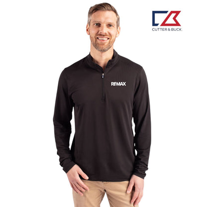 Cutter & Buck Virtue Recycled Featherlight Pique Mens Quarter Zip Pullover - Brand Refresh - Embroidered