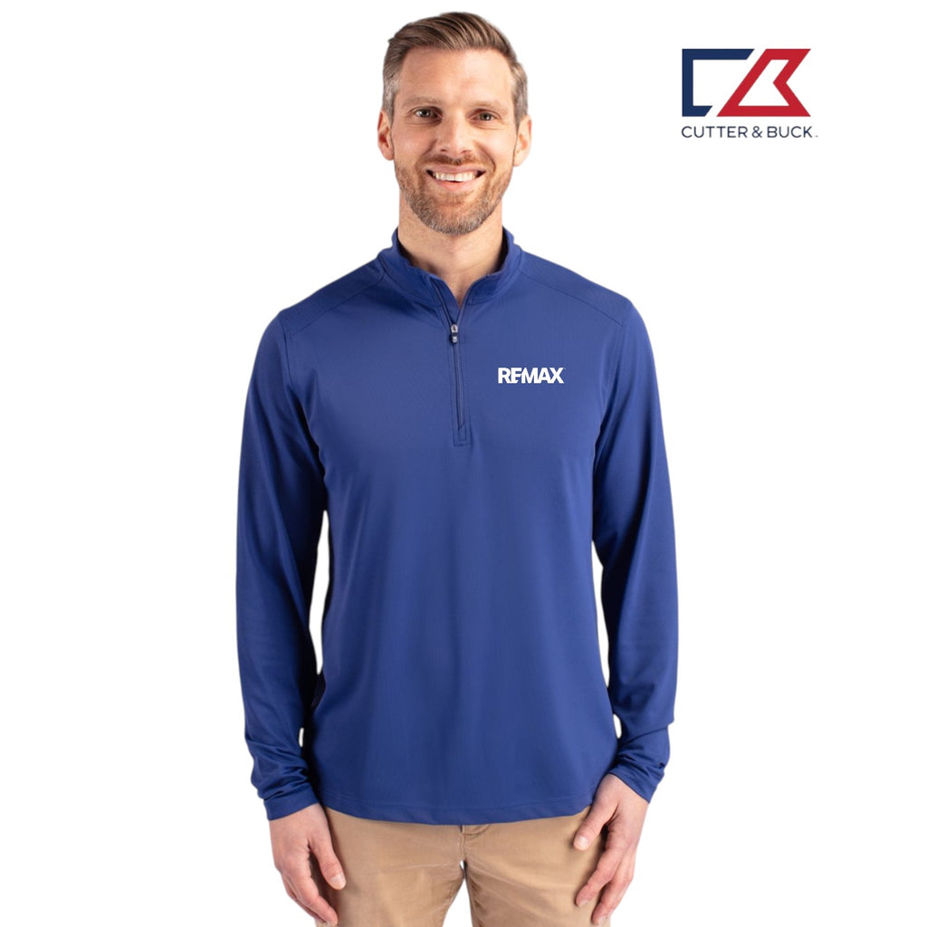 Cutter & Buck Virtue Recycled Featherlight Pique Mens Quarter Zip Pullover - Brand Refresh - Embroidered