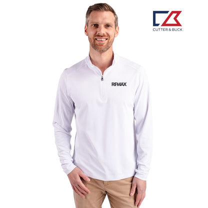 Cutter & Buck Virtue Recycled Featherlight Pique Mens Quarter Zip Pullover - Brand Refresh - Embroidered