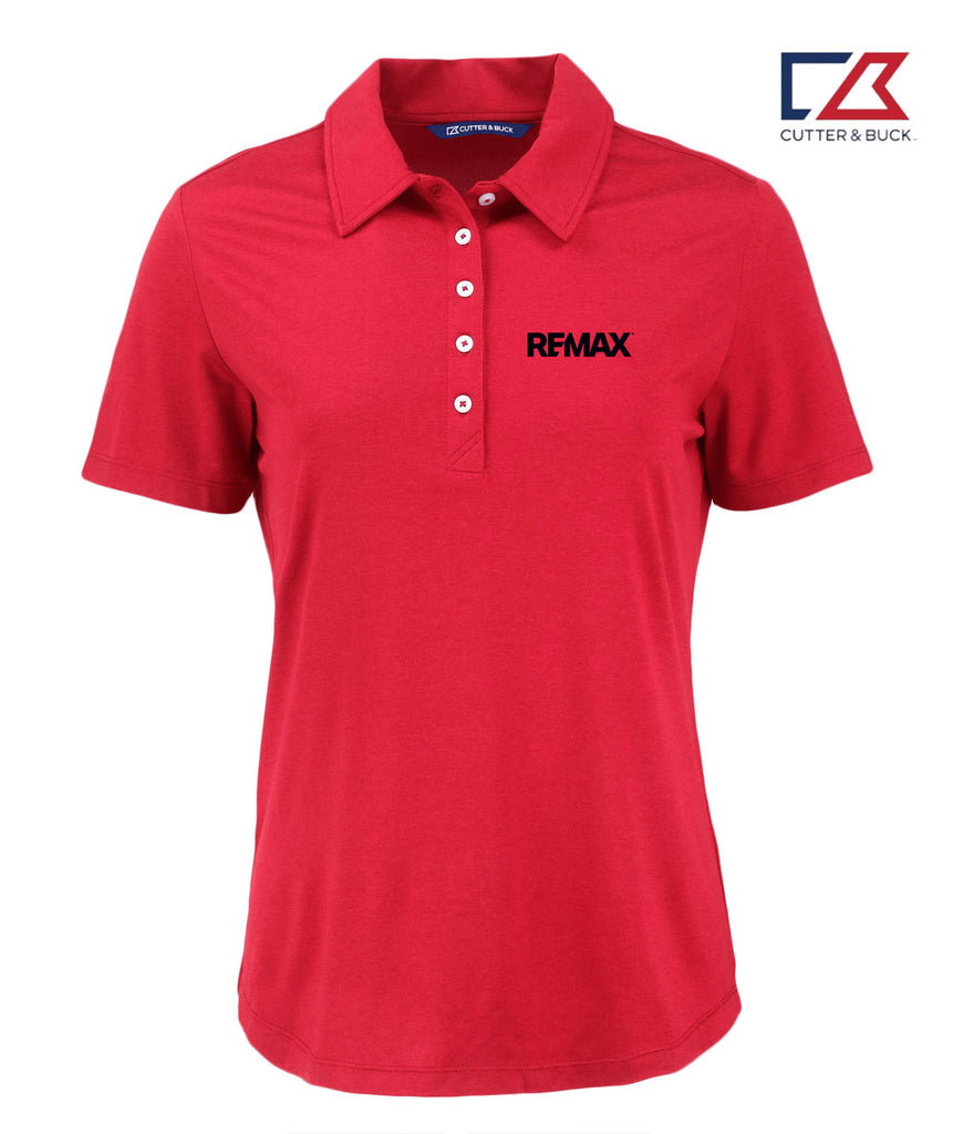 Cutter & Buck Advantage Refresh Epic Confidence Recycled Tri-Blend Pique Womens Polo (Red) - Brand Refresh - Embroidered
