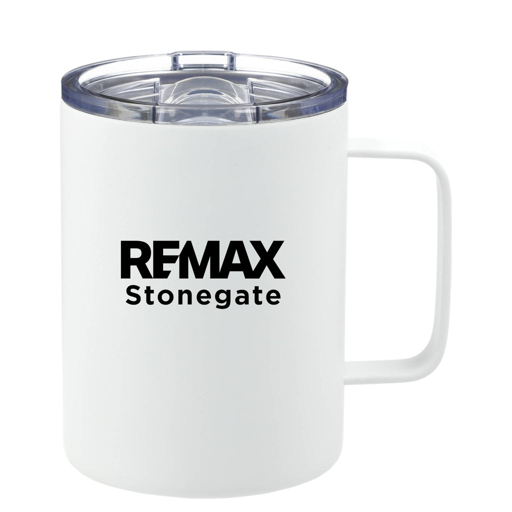 White mug with 'REMAX Stonegate' text on a white background