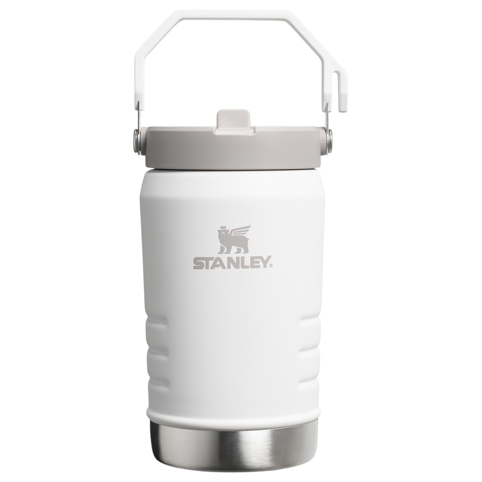 White Stanley insulated drink container on a white background
