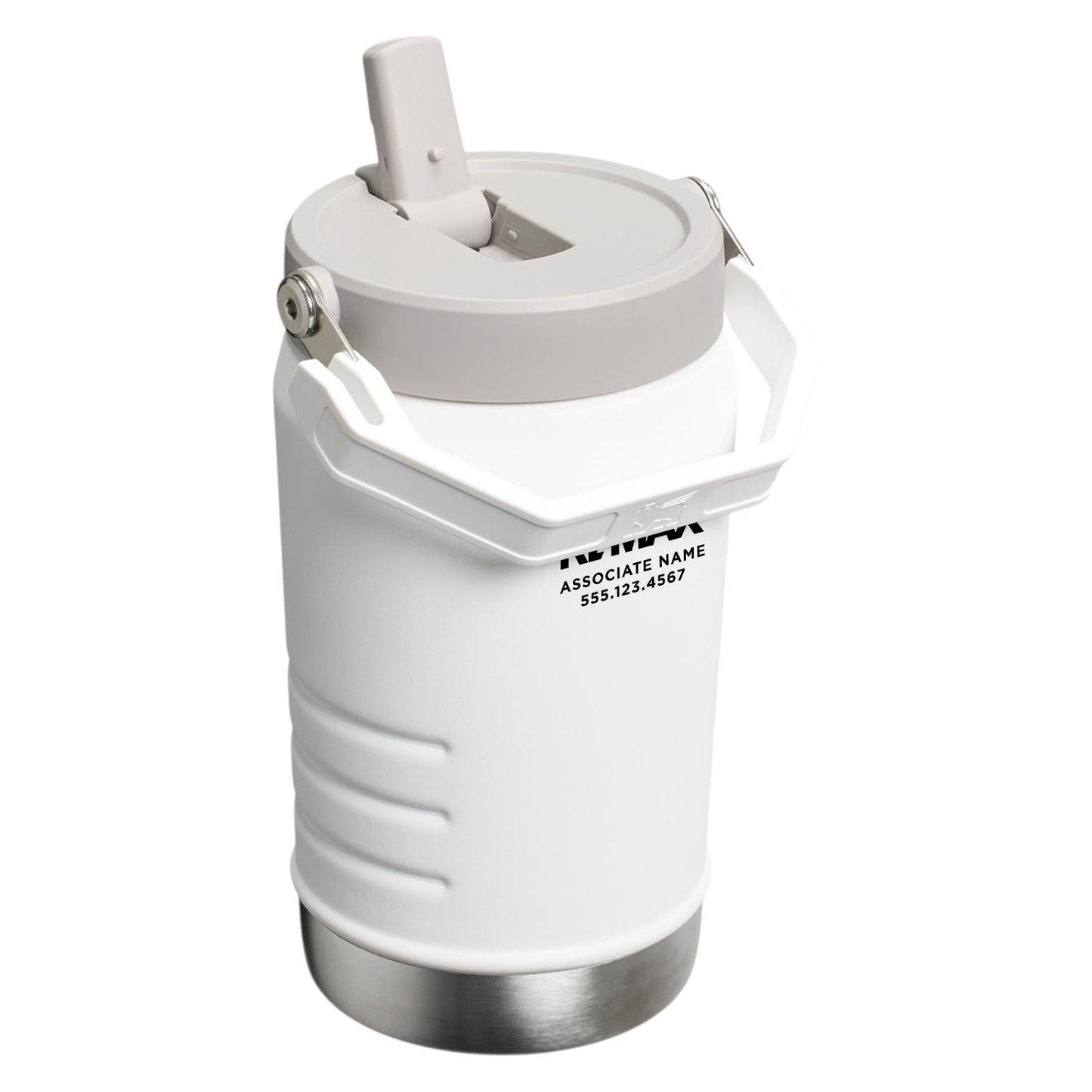 White and silver water filter on a white background