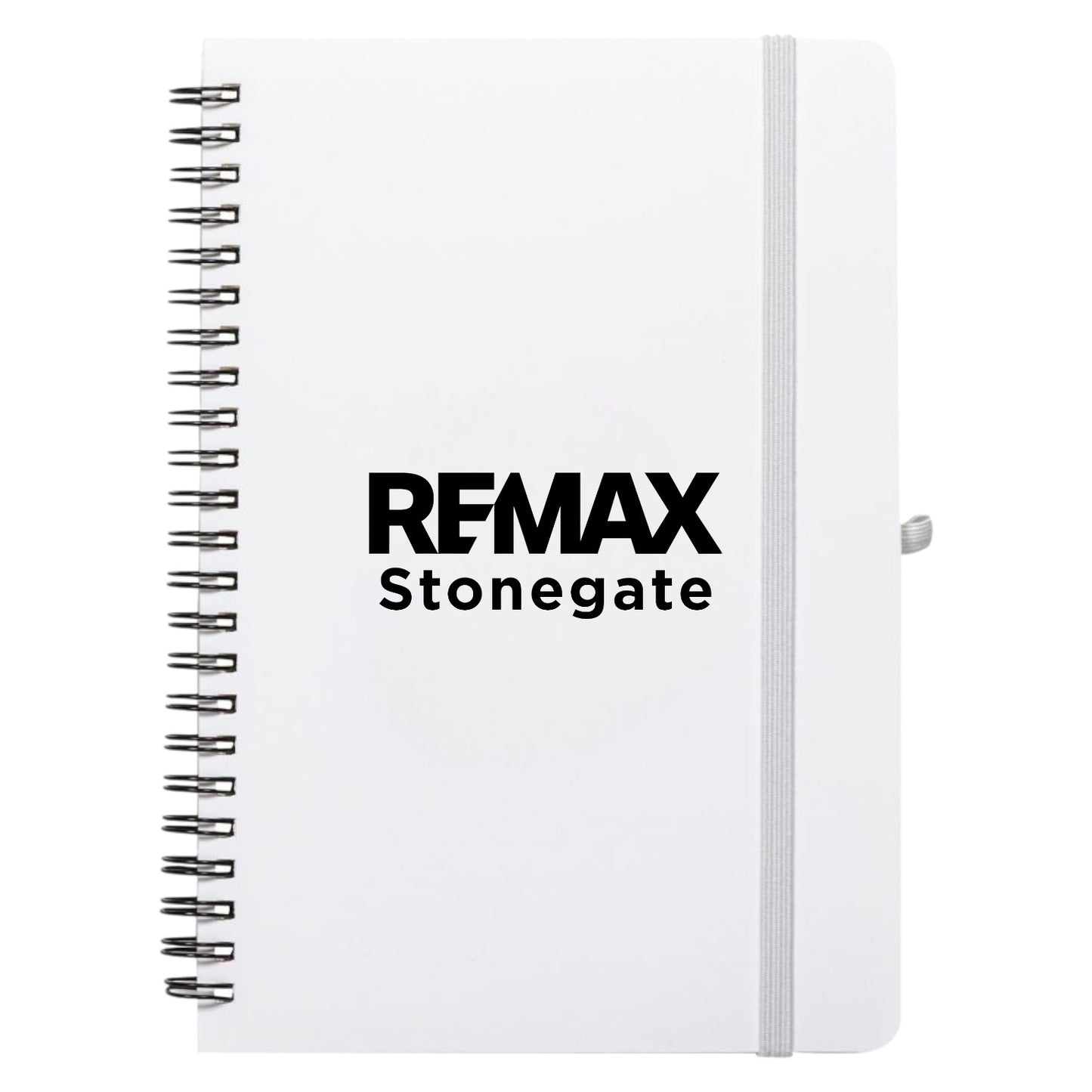 White journal with REMAX Stonegate logo