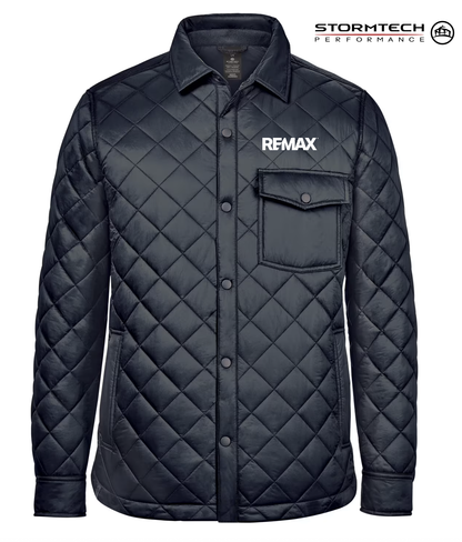 Quilted jacket with REMAX logo on a white background, featuring Stormtech branding.