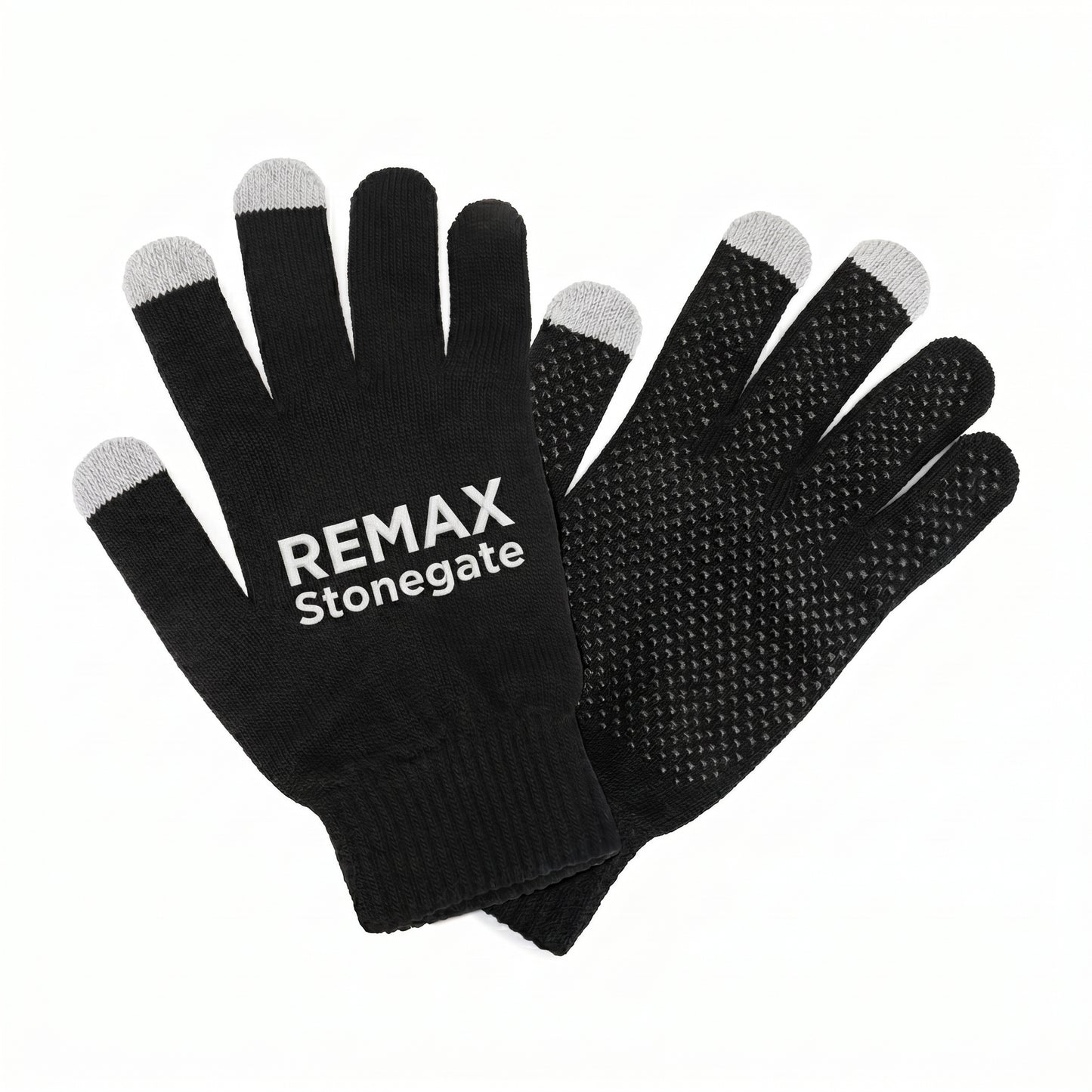 Black gloves with the REMAX Stonegate logo.