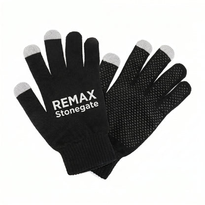 Black gloves with the REMAX Stonegate logo.