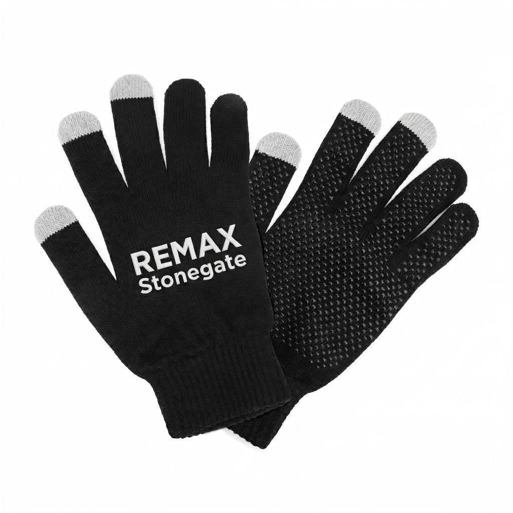 Black gloves with the REMAX Stonegate logo.