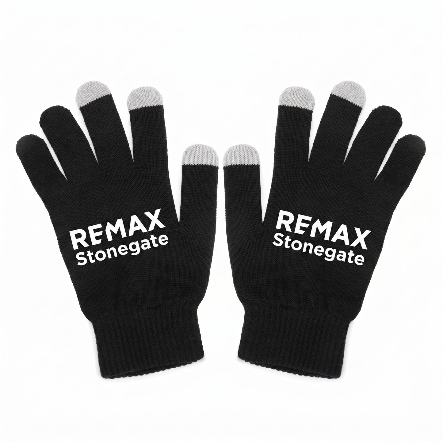Black gloves with the REMAX Stonegate logo.