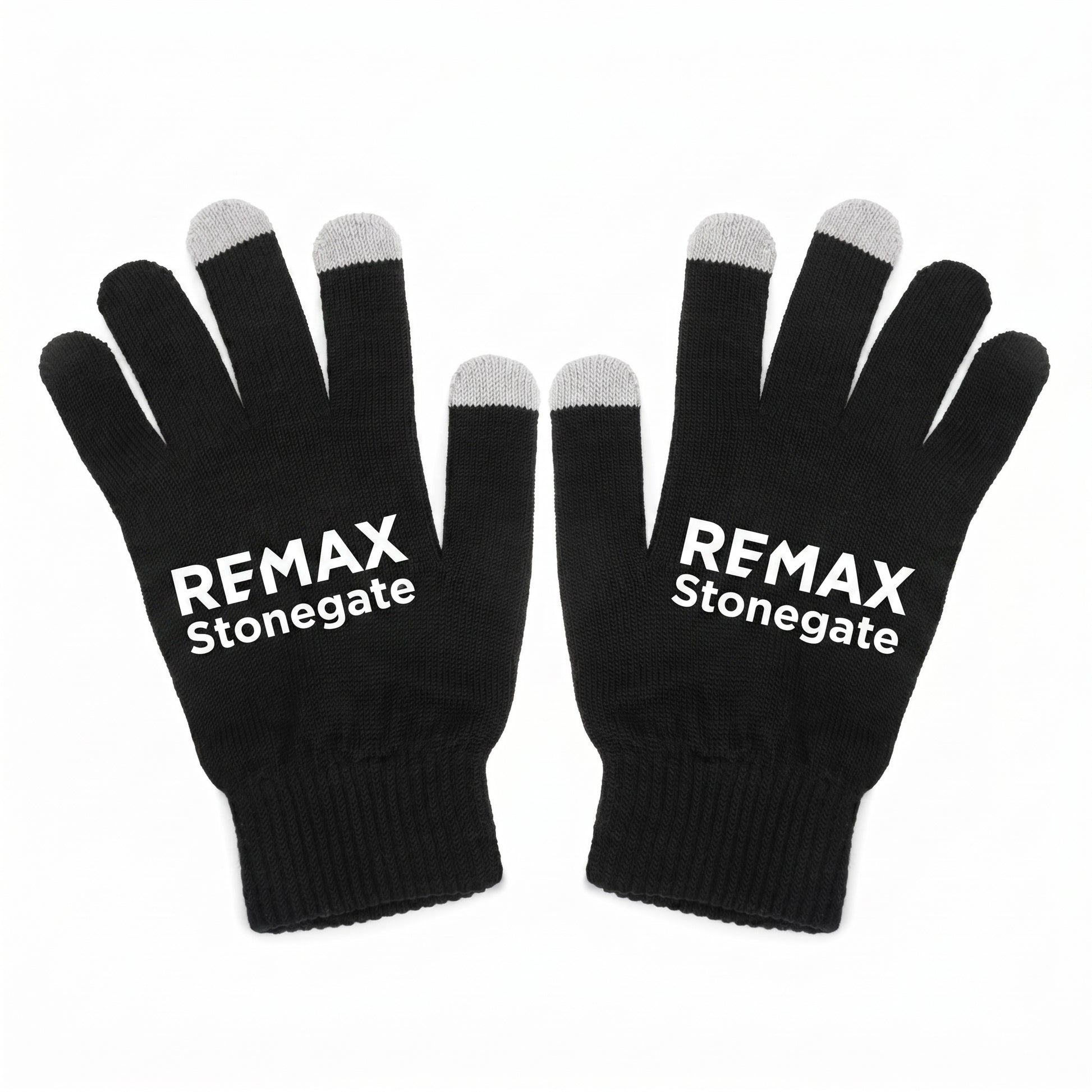 Black gloves with the REMAX Stonegate logo.