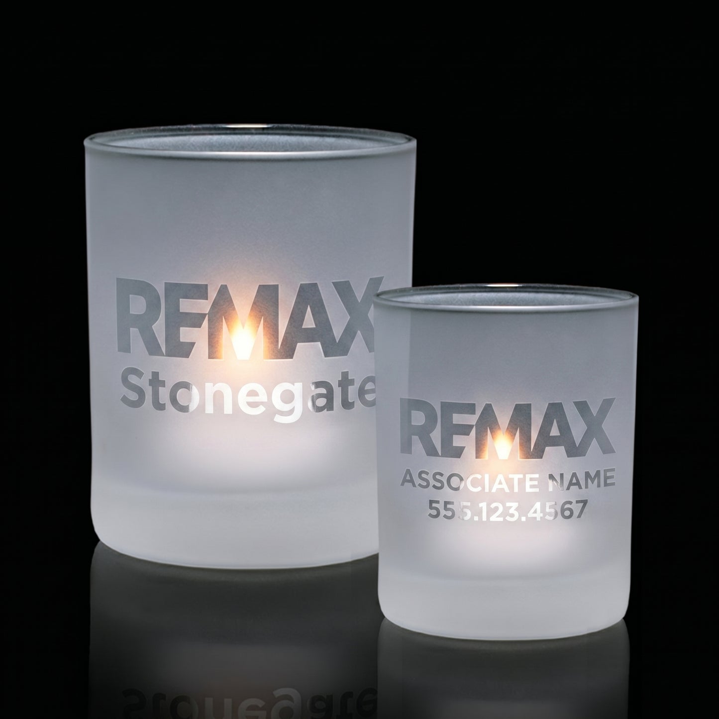 2.5 inches and 3.5 inches Evaton Frosted Candleholder