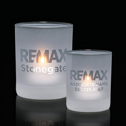 2.5 inches and 3.5 inches Evaton Frosted Candleholder
