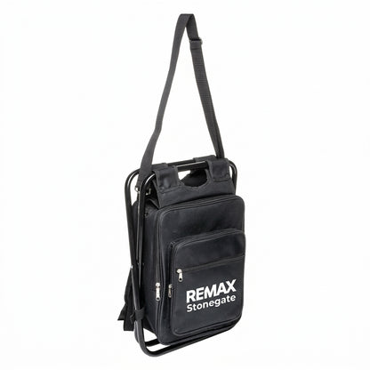 Black shoulder bag with REMAX Stonegate branding on a white background