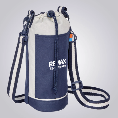 Blue and white bag with 'REMAX' branding on a light gray background