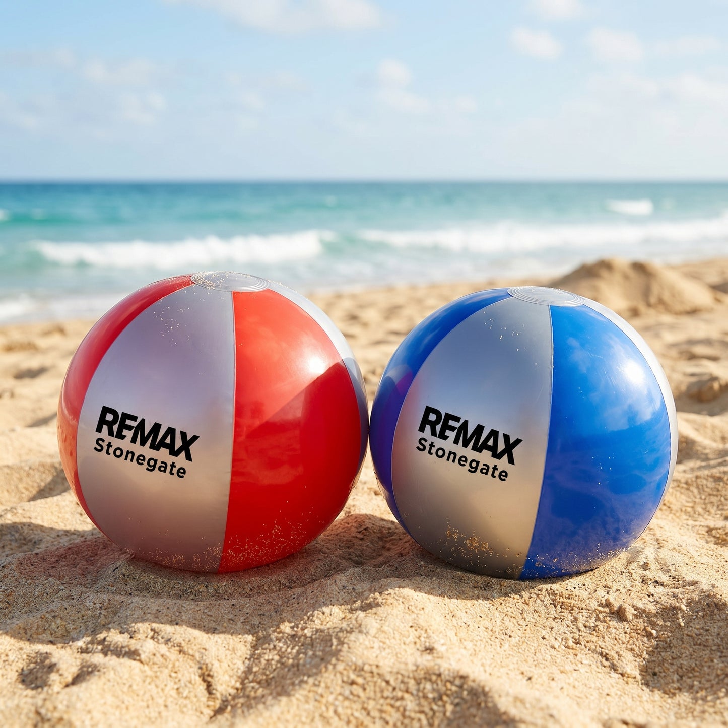 16" Beach Ball - Custom Branded - One Color Logo