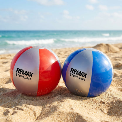 16" Beach Ball - Custom Branded - One Color Logo