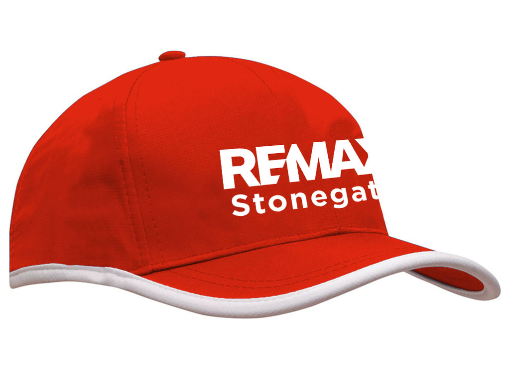 Sports Ripstop With Terry Cloth Lining Cap - Red - Print