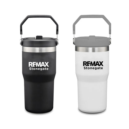 20oz Revive Stainless Steel "LEAD FREE" Tumbler W/Handle & Straw - Custom Branded - TRADE MARQ - One Colour