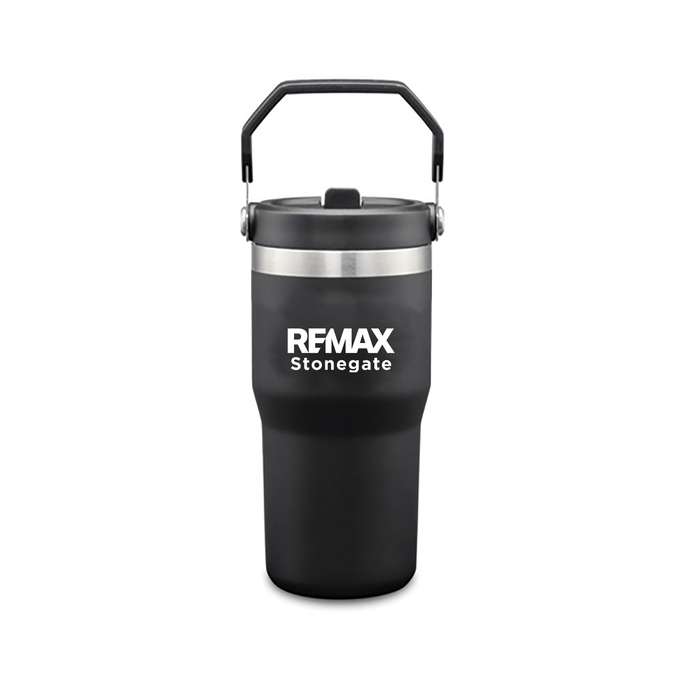 20oz Revive Stainless Steel "LEAD FREE" Tumbler W/Handle & Straw - Custom Branded - TRADE MARQ - One Colour