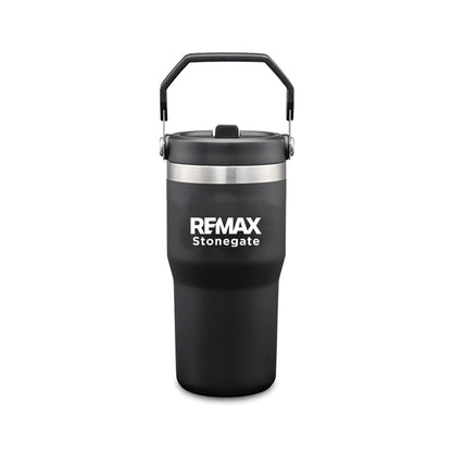 20oz Revive Stainless Steel "LEAD FREE" Tumbler W/Handle & Straw - Custom Branded - TRADE MARQ - One Colour