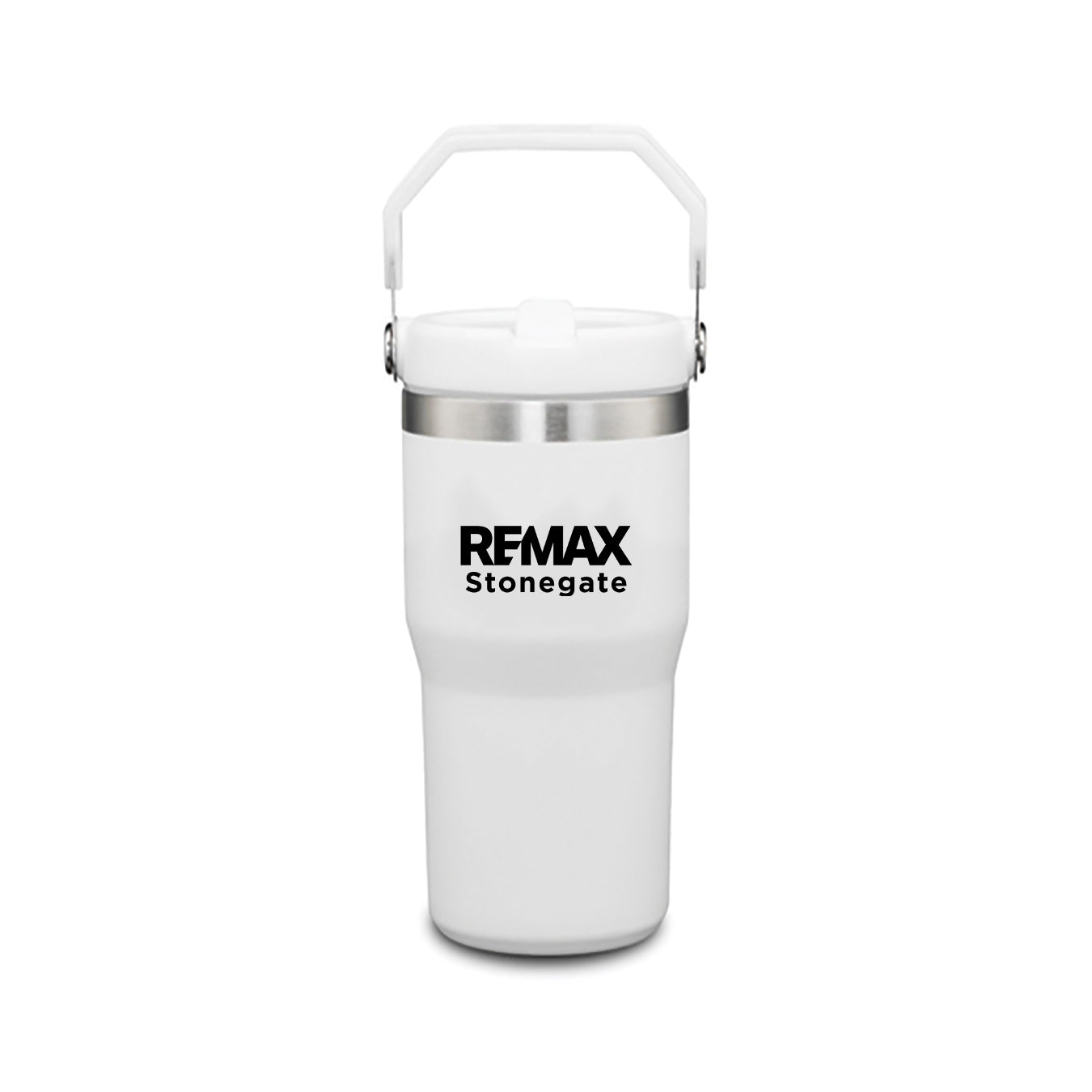 20oz Revive Stainless Steel "LEAD FREE" Tumbler W/Handle & Straw - Custom Branded - TRADE MARQ - One Colour