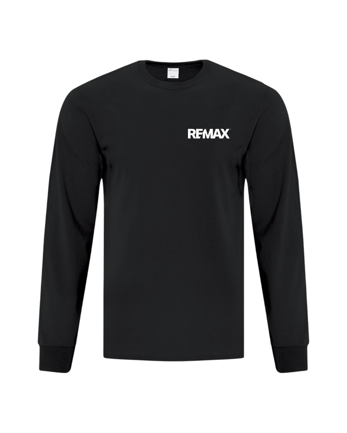 Black long-sleeve shirt with REMAX logo on a white background