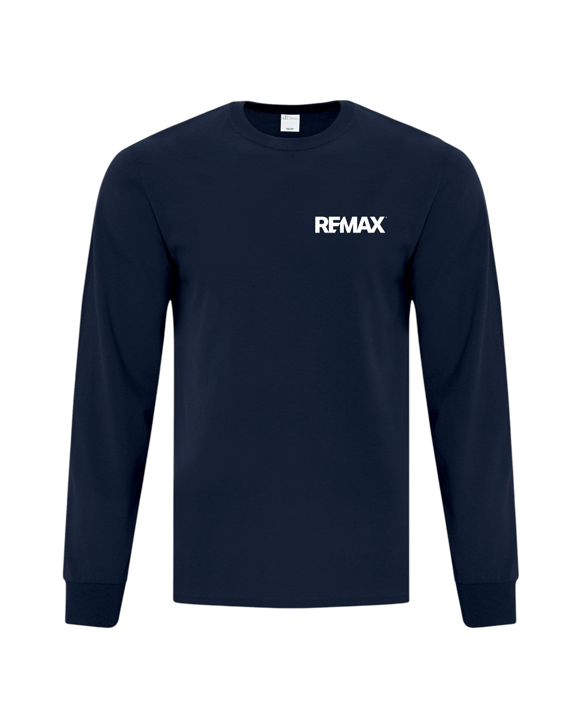 Navy long-sleeve shirt with REMAX logo on a white background