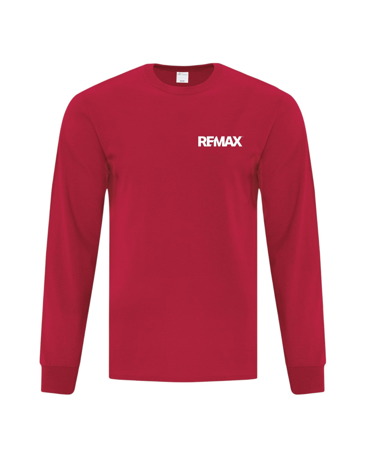 Red long-sleeve shirt with 'REMAX' logo on a white background