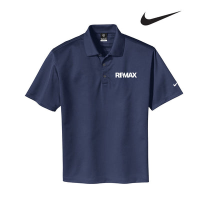 Navy blue polo shirt with REMAX logo on a white background