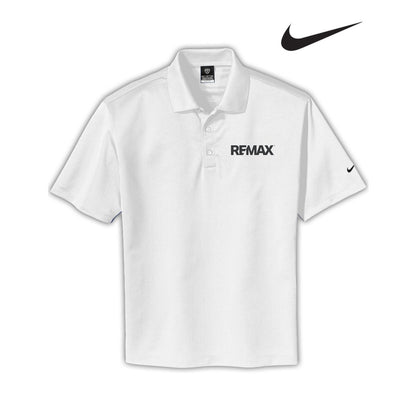 White polo shirt with REMAX logo on a white background