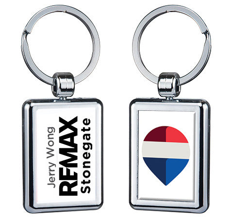 Two Sided Budget Chrome Plated Domed Keytag - Custom Branded