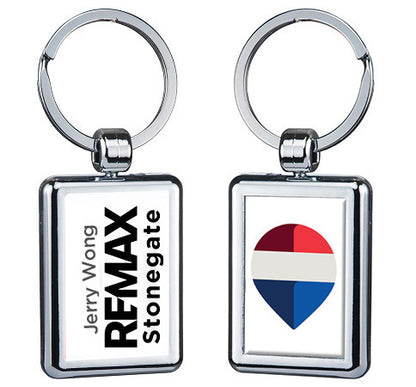 Two Sided Budget Chrome Plated Domed Keytag - Custom Branded