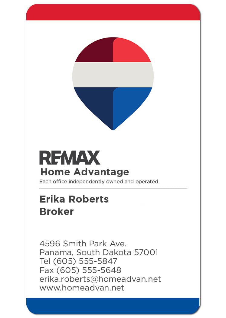 REMAX Home Advantage business card with contact information