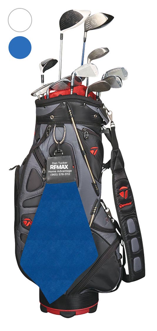 Golf bag with clubs on a white background