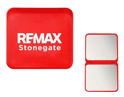 Red card holder with 'REMAX Stonegate' branding on a white background