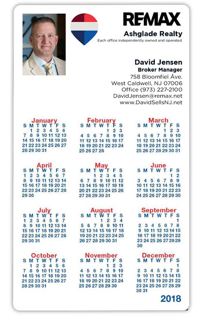 Calendar Magnet - 4"X7" Round Corners- 25 Mil. - Custom Branded