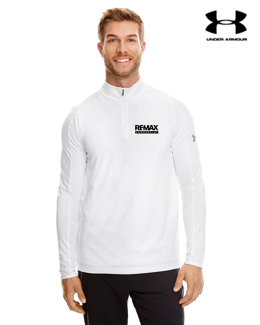 Men's Under Armour Tech Quarter-Zip Sweatshirt - White - REMAX Commercial - Brand Refresh - One Color Logo