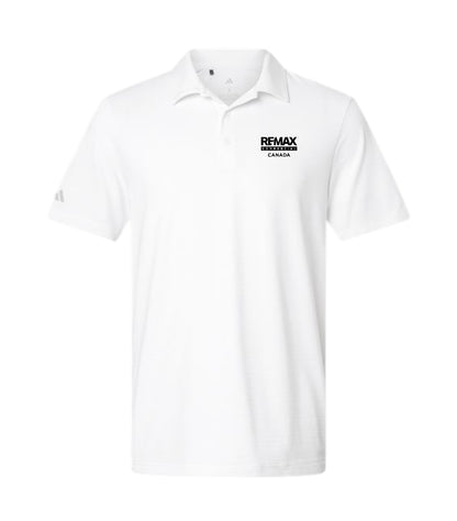 A white short-sleeve polo shirt with a black 'REMAX REVENGE' logo printed on the left chest, displayed on a clean white background.