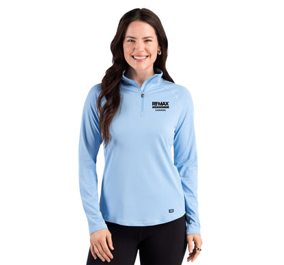 Cutter & BuckProspect Recycled Featherlight Stretch Womens Quarter Zip - Embroidered