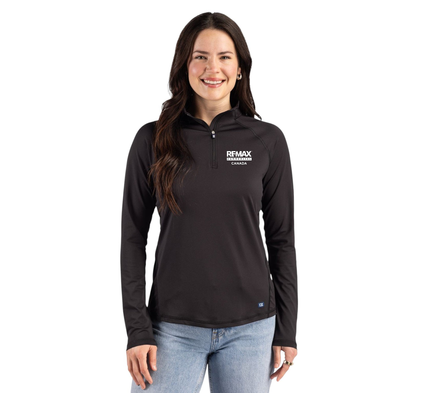 Cutter & BuckProspect Recycled Featherlight Stretch Womens Quarter Zip - Embroidered