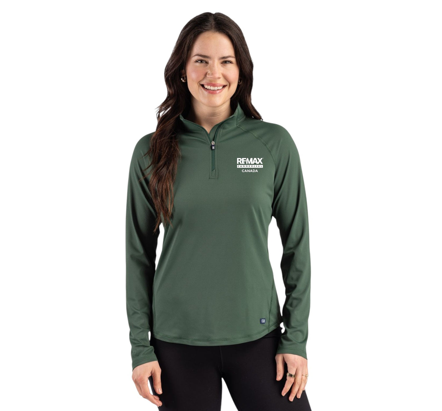 Cutter & BuckProspect Recycled Featherlight Stretch Womens Quarter Zip - Embroidered