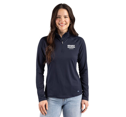 Cutter & BuckProspect Recycled Featherlight Stretch Womens Quarter Zip - Embroidered