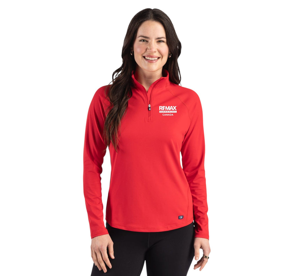 Cutter & BuckProspect Recycled Featherlight Stretch Womens Quarter Zip - Embroidered