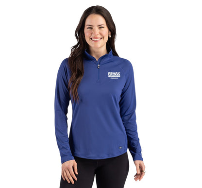 Cutter & BuckProspect Recycled Featherlight Stretch Womens Quarter Zip - Embroidered