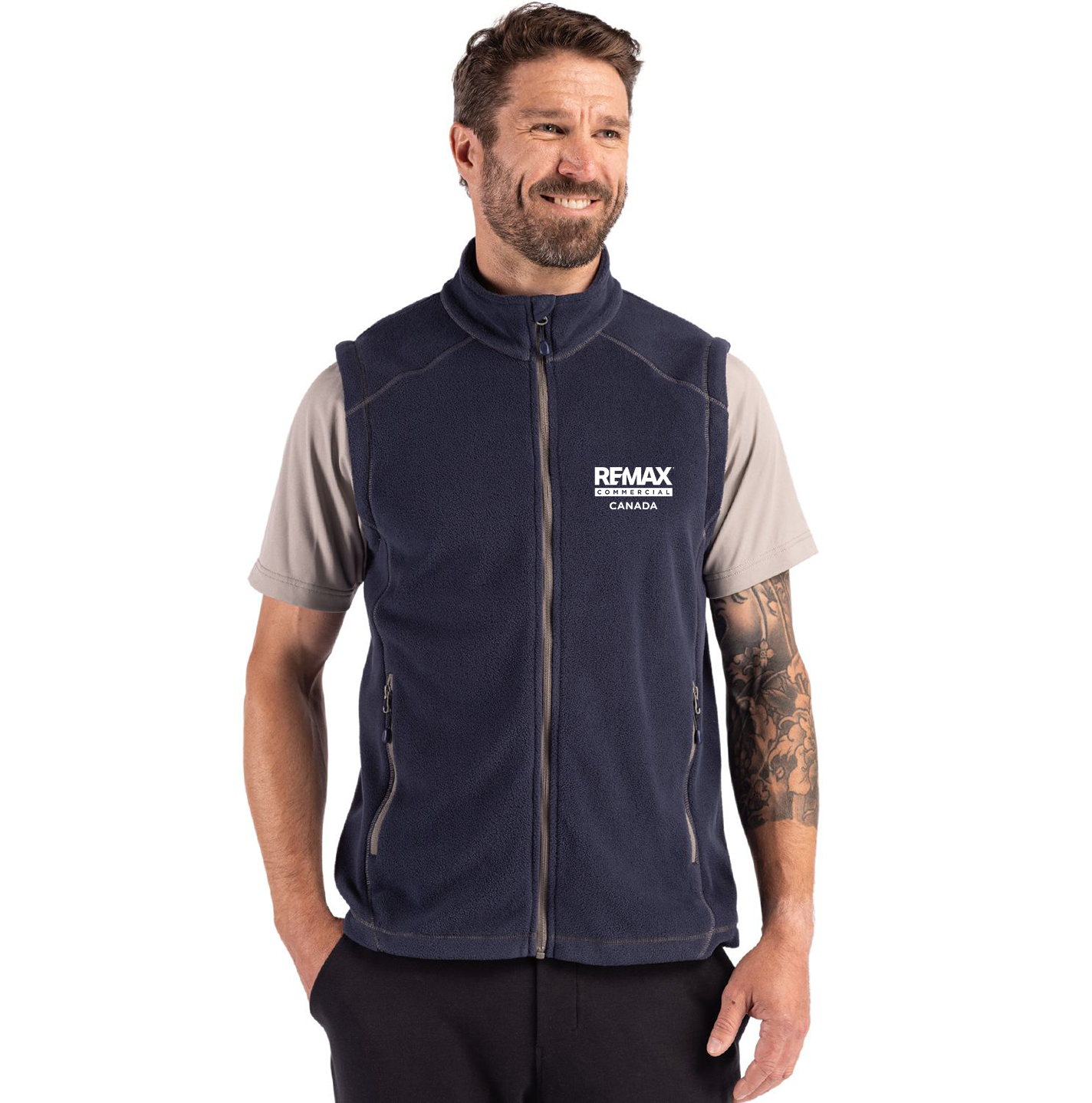 Clique Powder Recycled Fleece Mens Full Zip Vest - Embroidered - Embroidered