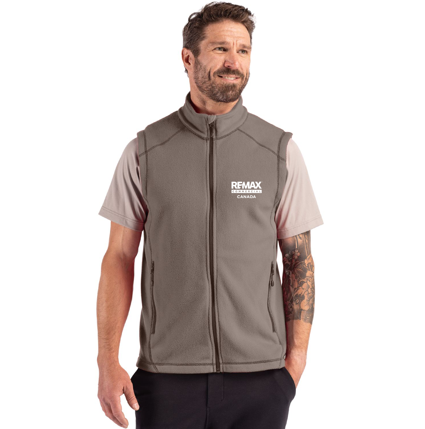 Clique Powder Recycled Fleece Mens Full Zip Vest - Embroidered - Embroidered